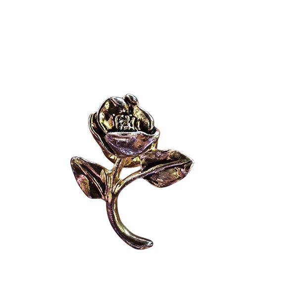 Elegant Gold‎ Rose Brooch - Picture 1 of 3